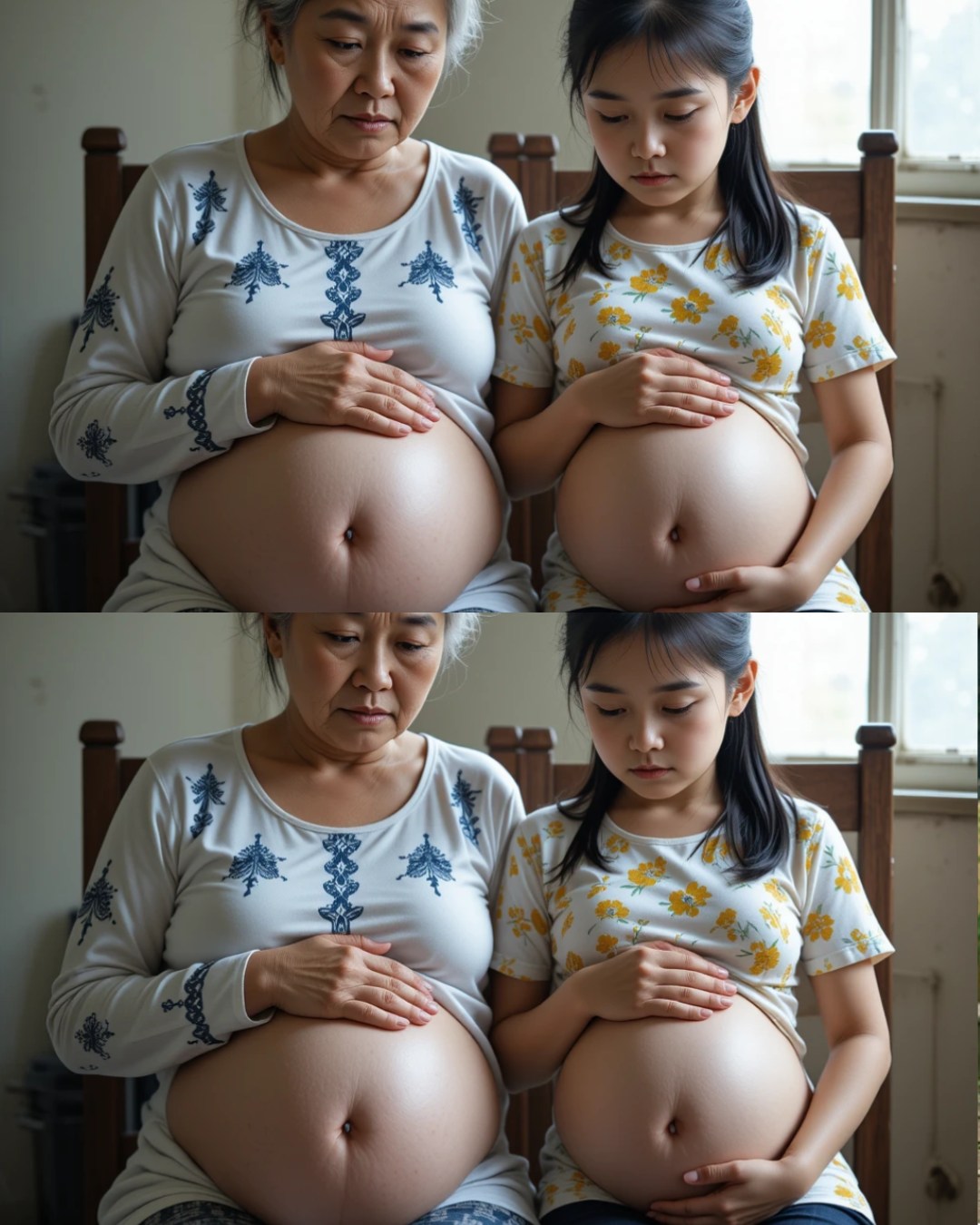 Bố chồng và chồng vắng nhà, cả tôi và mẹ chồng lại mang thai cùng 1 lúc –