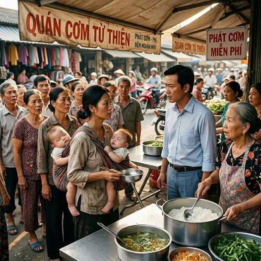 3 Năm Ly Hôn,Đại Gia Cùng Mẹ Phát Cơm Từ Thiện Sững Sờ Khi Gặp Vợ Cũ Địu Cặp Song Sinh Đứng Xếp Hàng…..