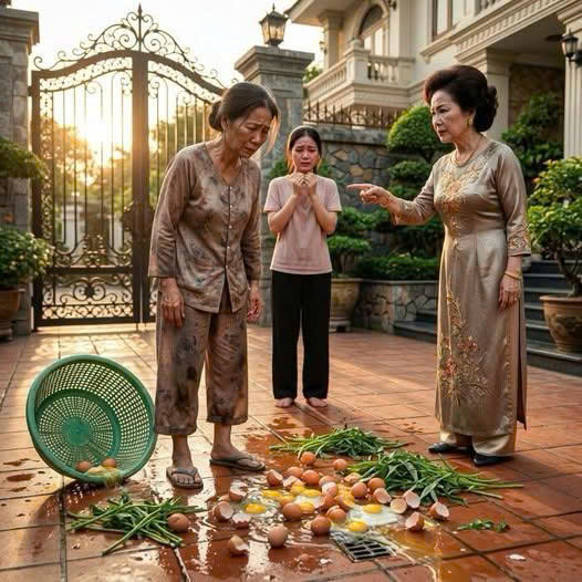 Mẹ tôi ở quê lên thăm cháu, mẹ chồng hất cả làn trứng xuống cống, lườm nguýt: “đồ nhà quê hôi hám, mang về mà ăn!”