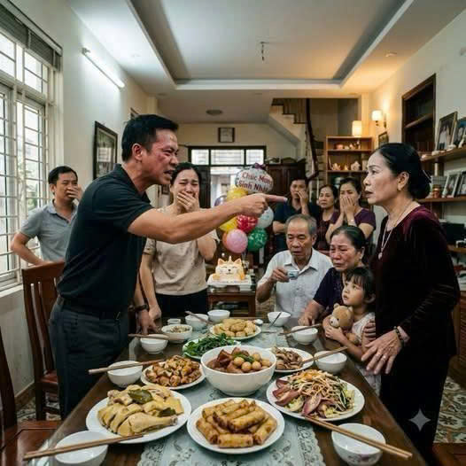 Mừng Sinh Nhật Cháu, Mẹ Chồng Đuổi Bố Mẹ Tôi Xuống Bếp – Chồng Tôi Bất Ngờ Đứng Dậy Nói 1 Câu Khiến Cả Nhà Câm Lặng